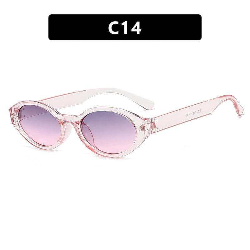 Black Small Oval Women Sunglasses Fashion Leopard Print Retro UV400 Protection Colorful Shades