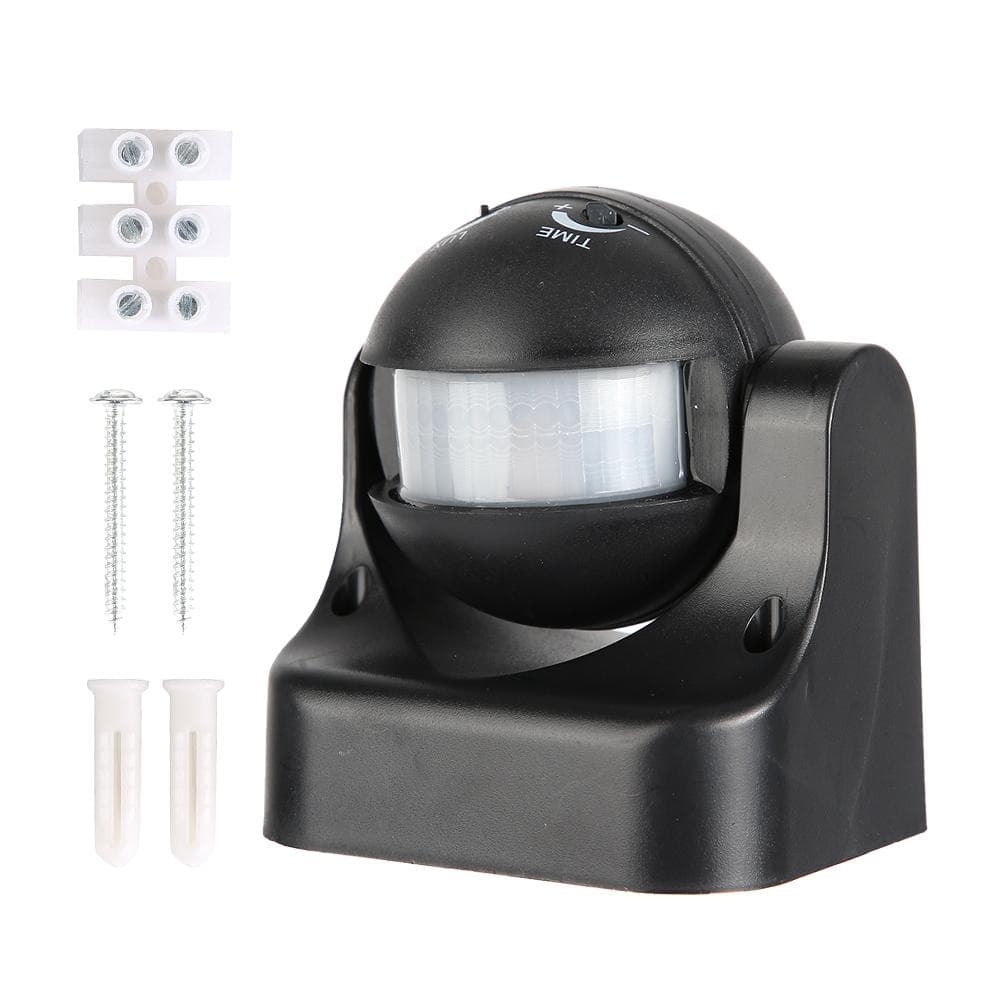 Outdoor Waterproof PIR Infrared Body Sensor Switch Wide Angle 110-240V black