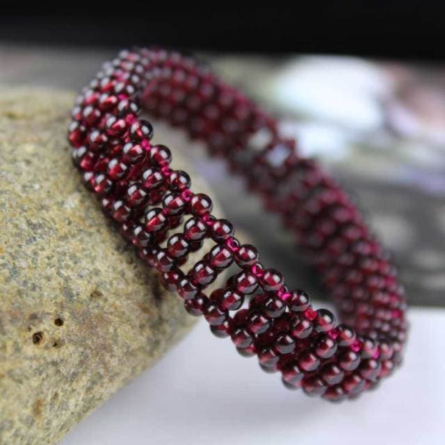 High Quality Natural Garnet Bracelet Fashion Lady Crystal Bracelet Jewelry Gift 18cm