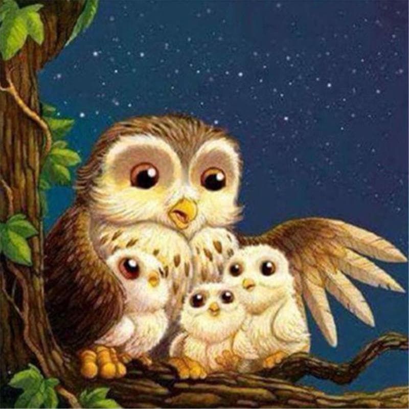 Diy Diamond Painting Animal Lovely Owl Pattern Cross Stitch Diamond Embroidery Rhinestone Home Decor 30x30CM