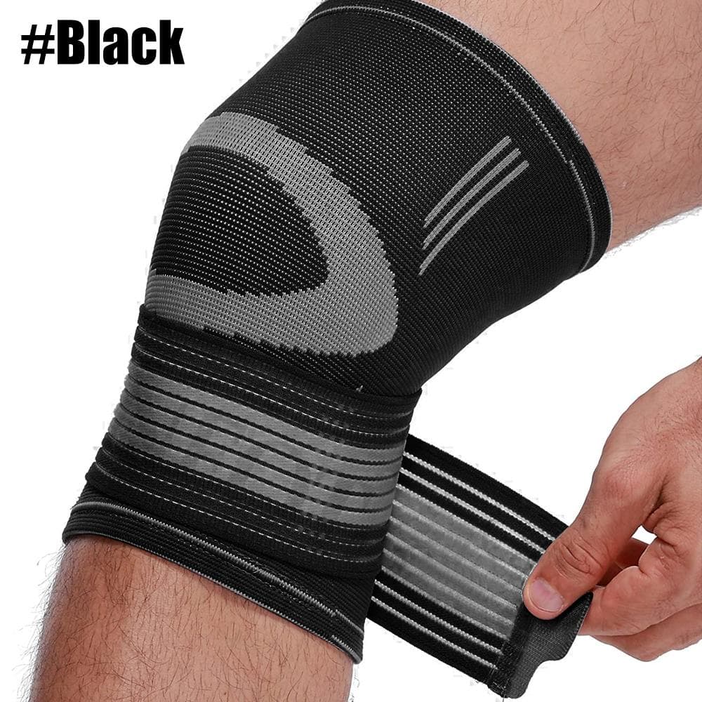 1Pcs Professional Compression Knee Brace Support XXL-XXXL black