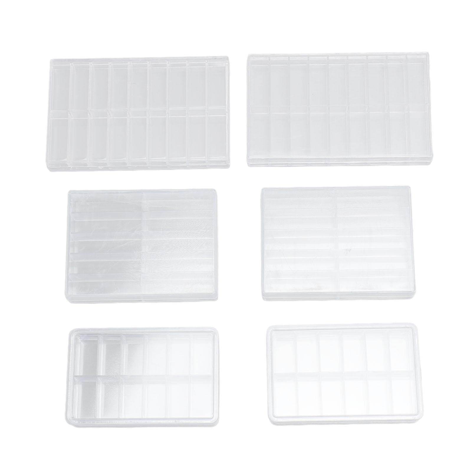 6 Pcs Watch Parts Storage Box 10 12 18 Grids Multi Functional Clear Plastic Precise Parts Screw