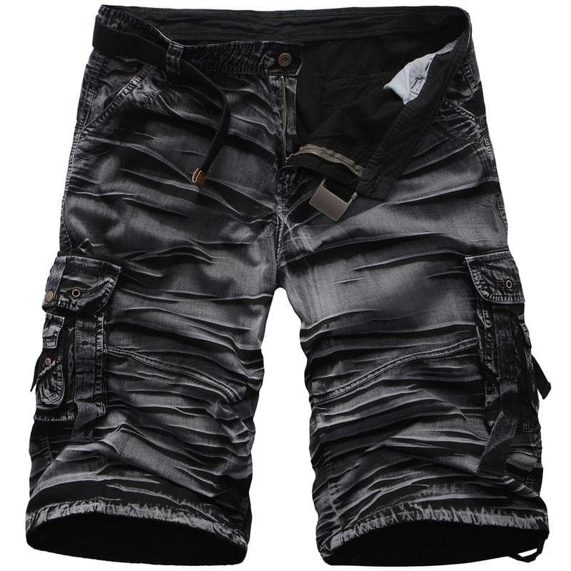 Summer Men's Loose Plus Size Casual Camo Short Pants Cargo Shorts 38 white/black