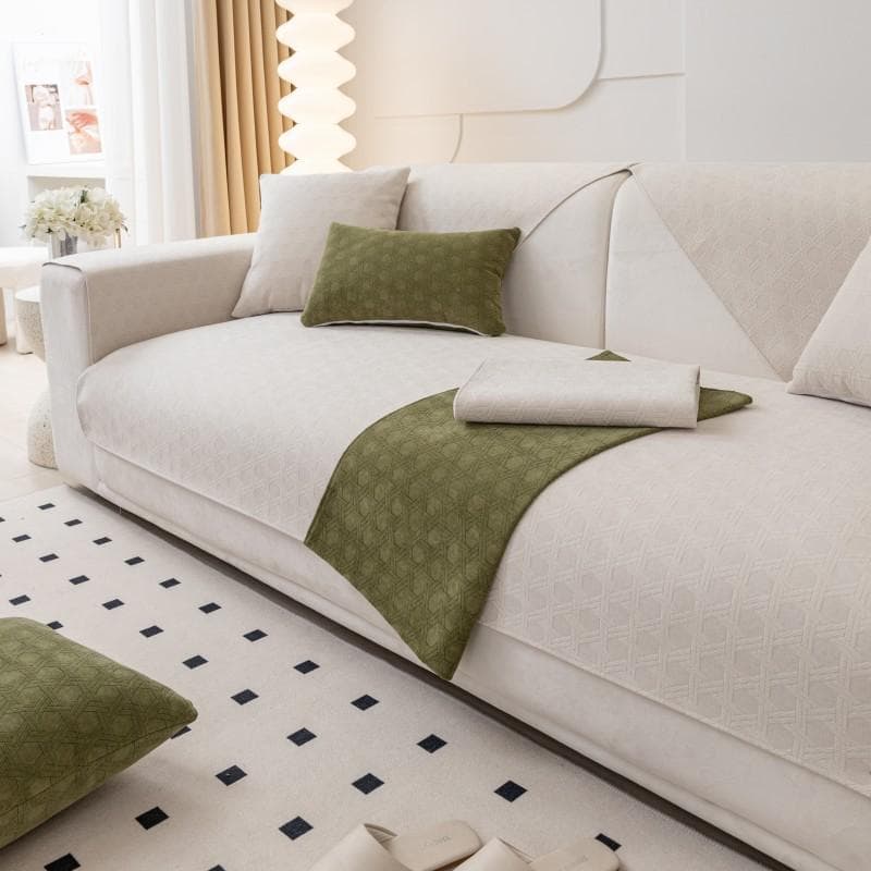 Chenille 3D Jacquard Velvet Sofa Cover Four Seasons Universal Solid Color Sofa Cushion Anti-slip Cushion Living Room Home Decor 70x70cm 1pcs
