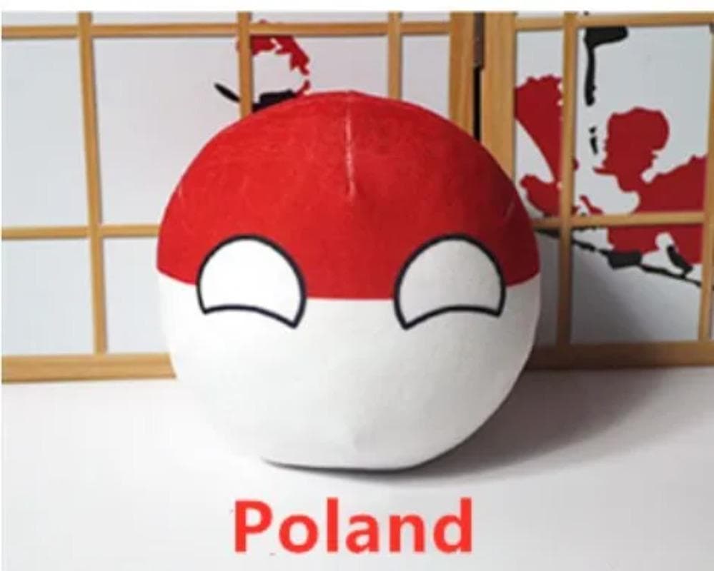20cm Polandball Plush Doll Country Ball Anime Short Stuffed Plush Doll Toy Poland