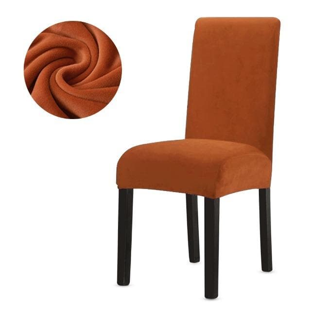 Super Soft Velvet Chair Covers Dining Room High Stretch Chair Seat Cover Plain Spandex Seat Cover for Kitchen Office clear