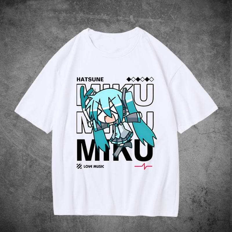 2025 New Men's T-shirt Casual T-shirt Cotton T-shirt Various Sizes Printed T-shirt Hatsune Miku Printed Street T-shirt M