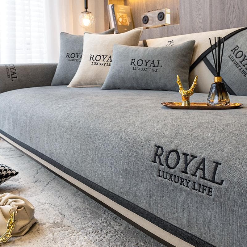 Four Seasons Universal Chenille Sofa Towel Cover Sofa Cushion Solid Colorembroider Couch Cover Non-slip Armrest Towel Pillowcase 70x70cm 1pcs