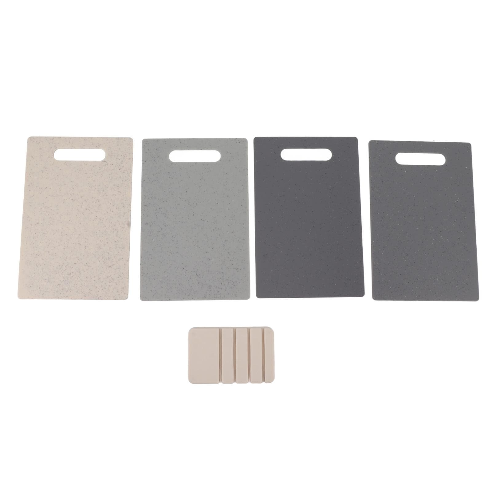 4pcs Chopping Board Multipurpose Food Grade Plastic Cutting Board with Storage Rack for Meat