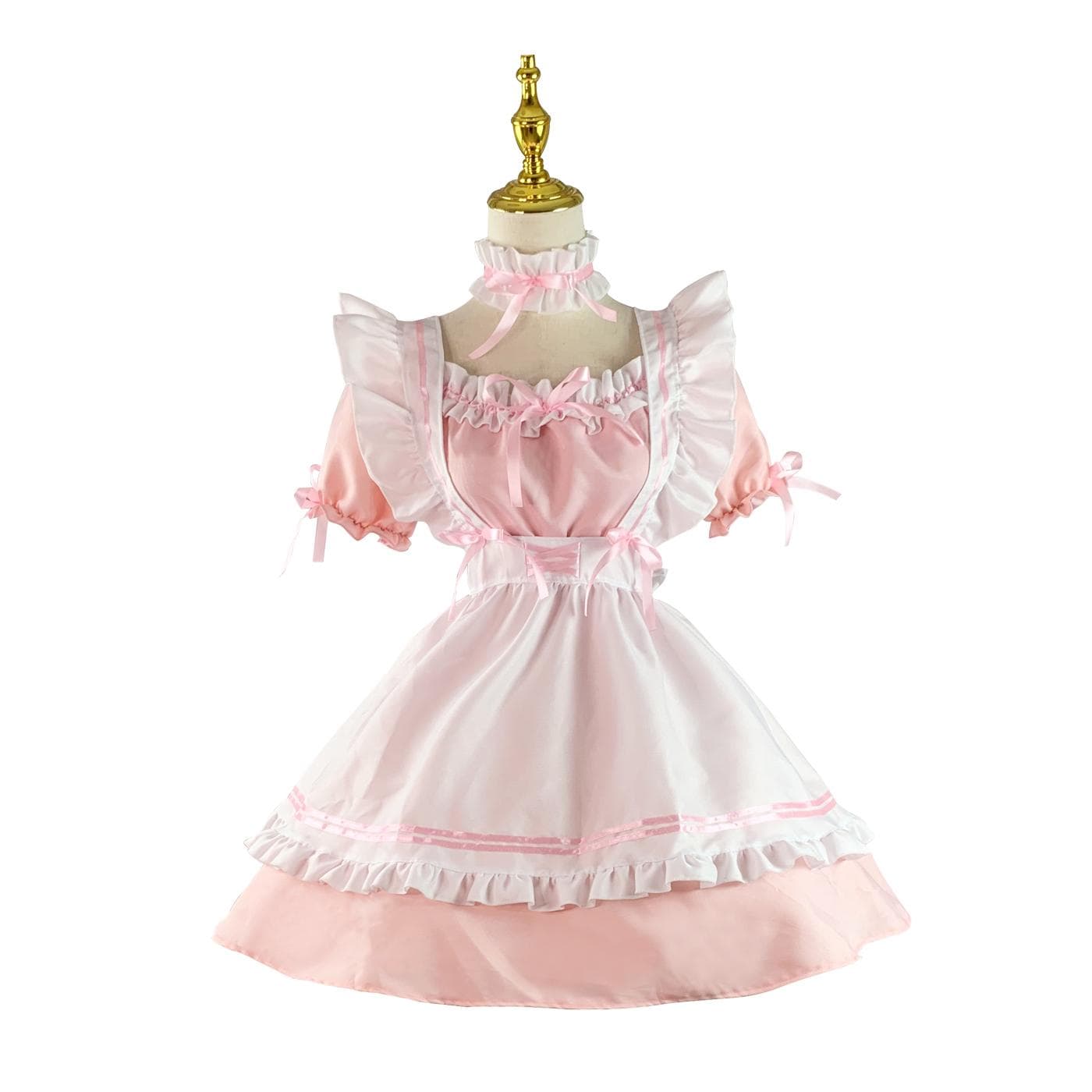 Cosplay Red Wine Sweetheart Maid Dress Cute Maid Dress S pink