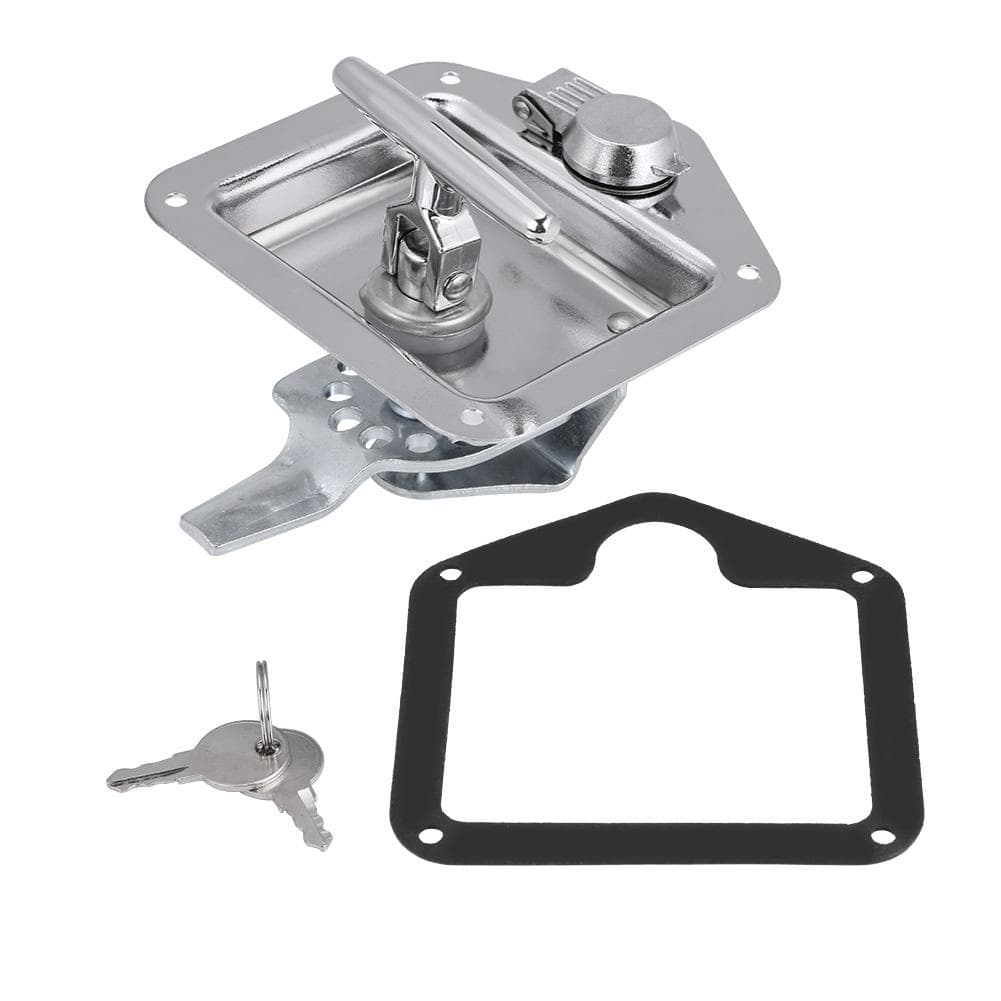 Stainless Steel Folding T Shape Handle Lock Tool Box Keys Kit for Truck Trailer white