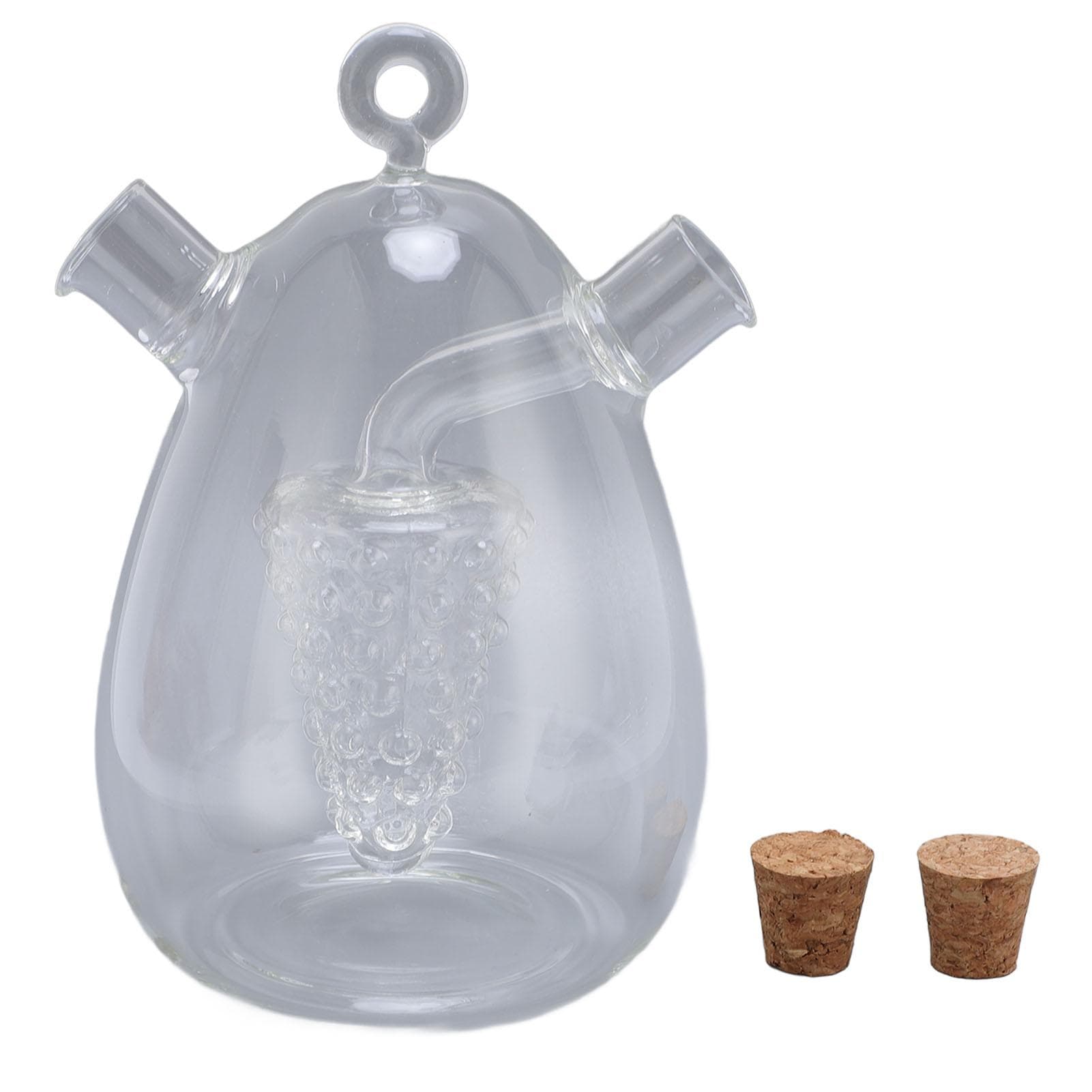 2 in 1 Oil and Vinegar Dispenser Bottle Clear Glass Olive Oil Vinegar Dispenser Cruet Bottle for L(for 6.5-9kg)