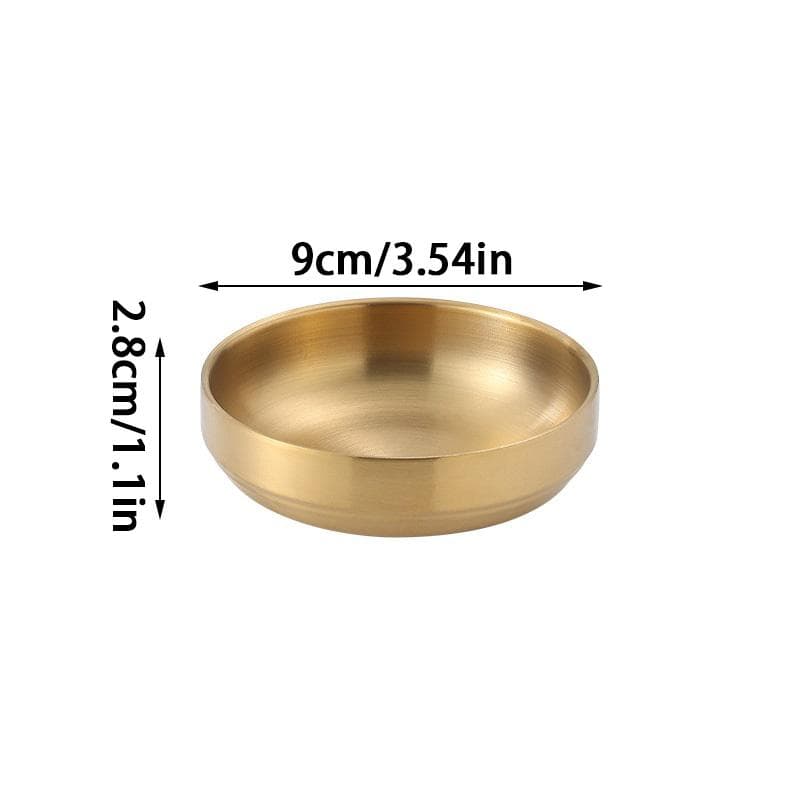 Stainless Steel Bowl Mini Bowls and Plates Butter Dish Cheese Plate Dessert Plate Fruit Bowl 9cm gold