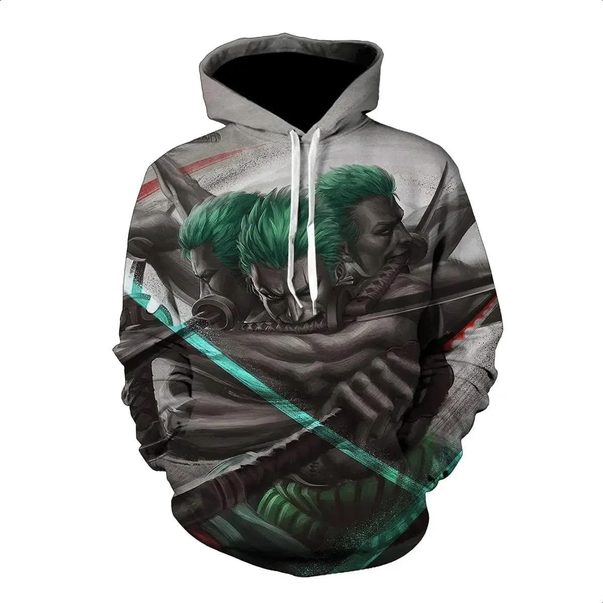 Cartoon One Piece Roronoa Zoro 3D Hoodies Men Fashion Casual Cosplay Costume Funny Spring Streetwear Sweatshirt Jacket M