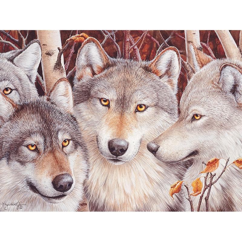 Full Round Diamond 5D DIY Diamond Embroidery Wolf Crowd Diamond Painting Cross Stitch Rhinestone 20X30CM