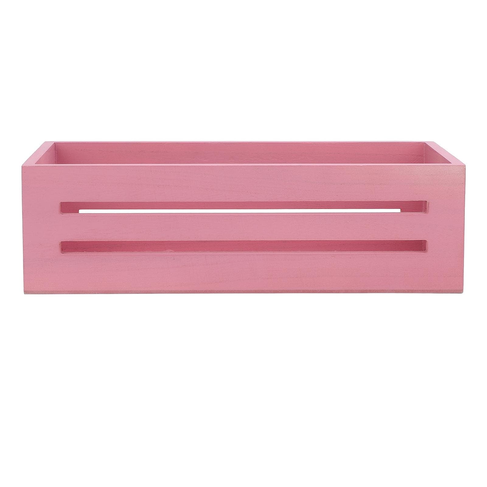 12.99 X 6.1 X 3.94in Wooden Storage Basket Multifunctional Pink Storage Crate Box for Bathroom