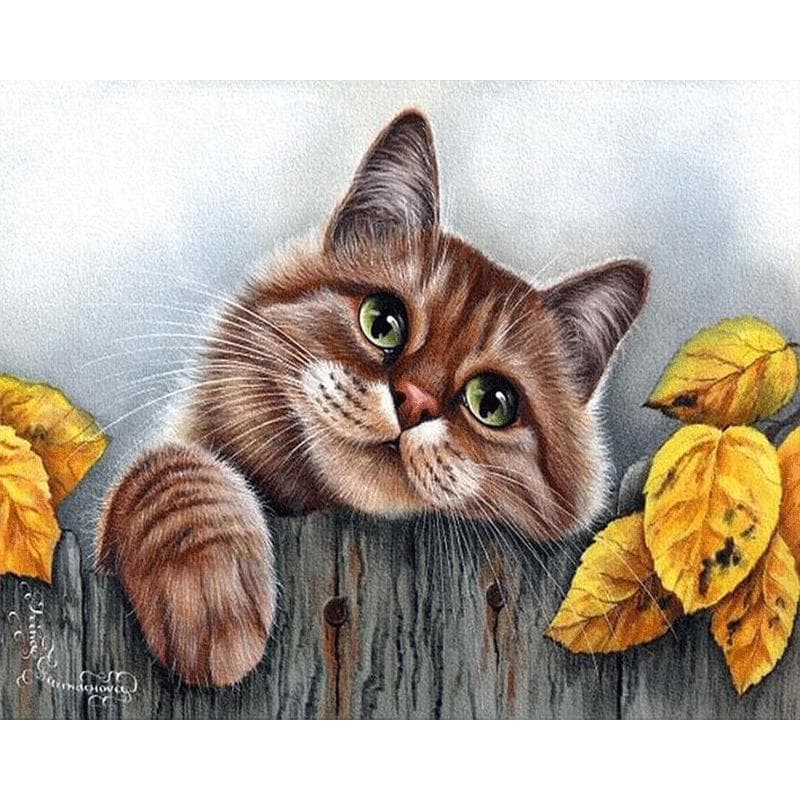 5D DIY Diamond Painting lonely cat Embroidery Cross Stitch Rhinestone Mosaic Home Decor 20X30CM