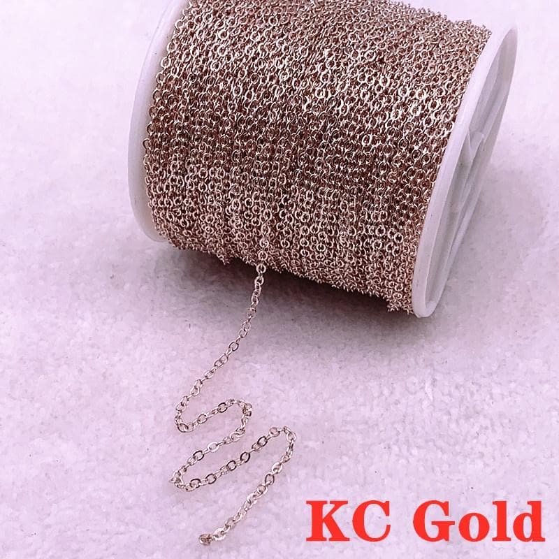 2/5yards Golded/silvered Plated Necklace Chain for Jewelry Making Findings DIY Necklace Chains Materials Handmade KC Gold-2 yards
