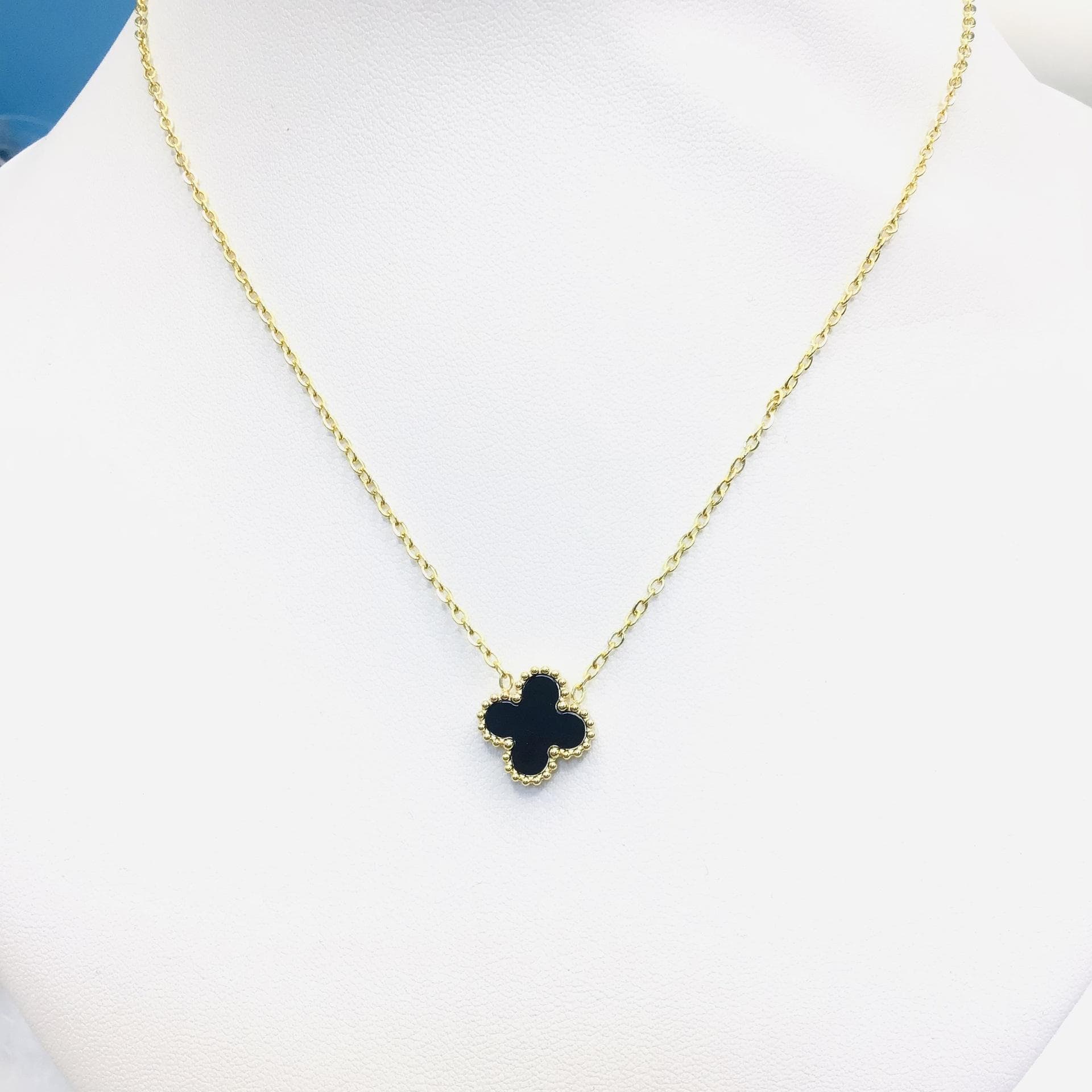 13mm Pendant Four Leaf Clover 18K Necklace Titanium Steel Classic Reversible Shell Necklace 18K