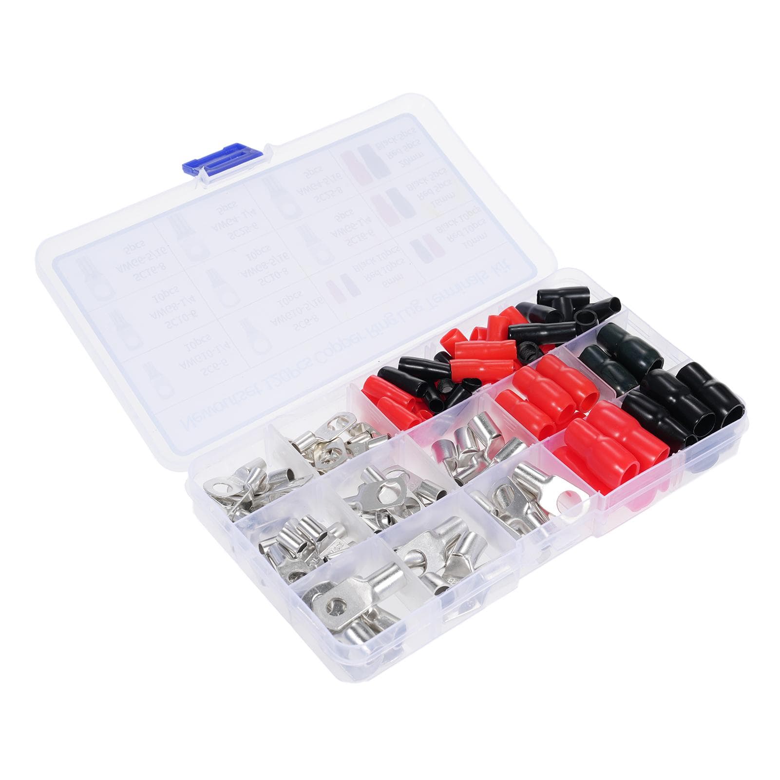 120PCS Copper Ring Lug Terminals Kit, Wire Connectors, Terminal Connectors, Copper Wire Lugs for 4 120Pcs multicolour