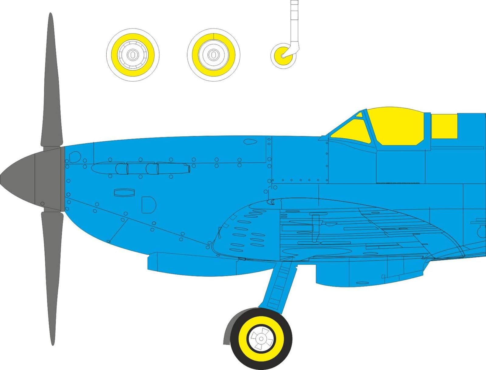 Eduard Supermarine Spitfire Painting Masking Decals Plastic Model Masking Decals EDUEX1160 1/48 T-Face Mk.IXe Double-Sided (for Airfix) (Airplane)