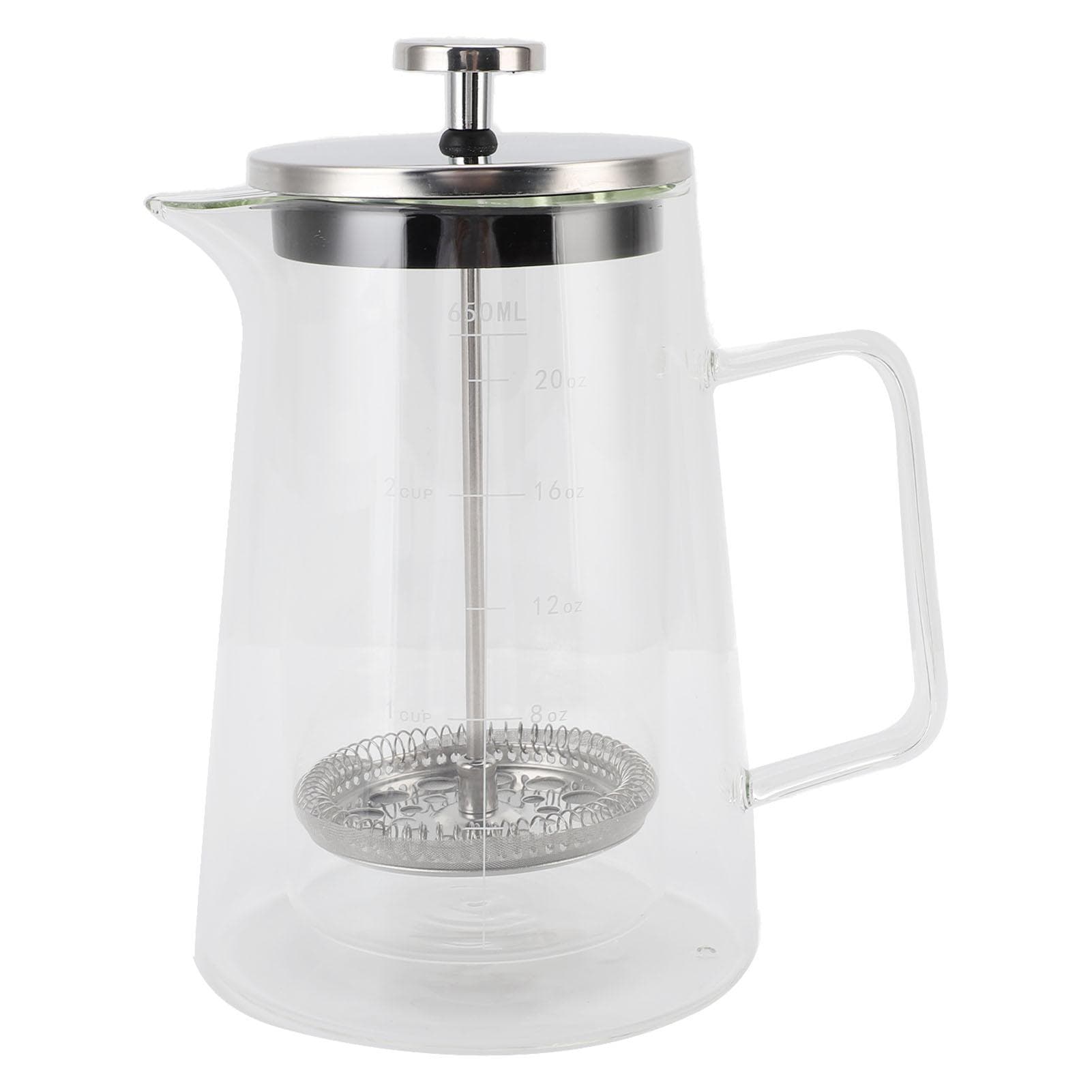 French Press Coffee Maker 650ML High Borosilicate Glass Double Wall French Press Coffee Pot for L