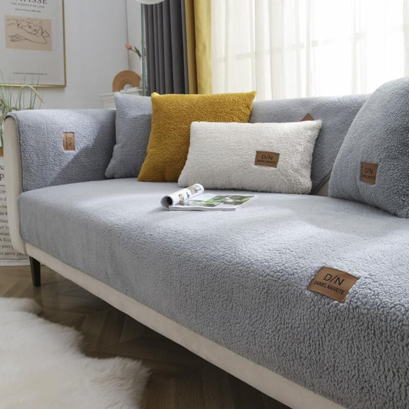 Nordic Sofa Cover Anti-skid Thicken Plush Warm Cover Simple Imitation Cashmere Sofa Cushion Cover For Leather Sofa Wooden Chair 70x70cm 1pcs