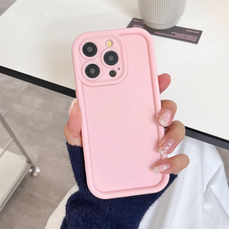 IPhone 15 Tianyan Eye Ladder Phone Case Solid Color TPU Apple 14 Serum Hole Full Pack X Anti-fall XS Protection Case iPhone 15Plus pink