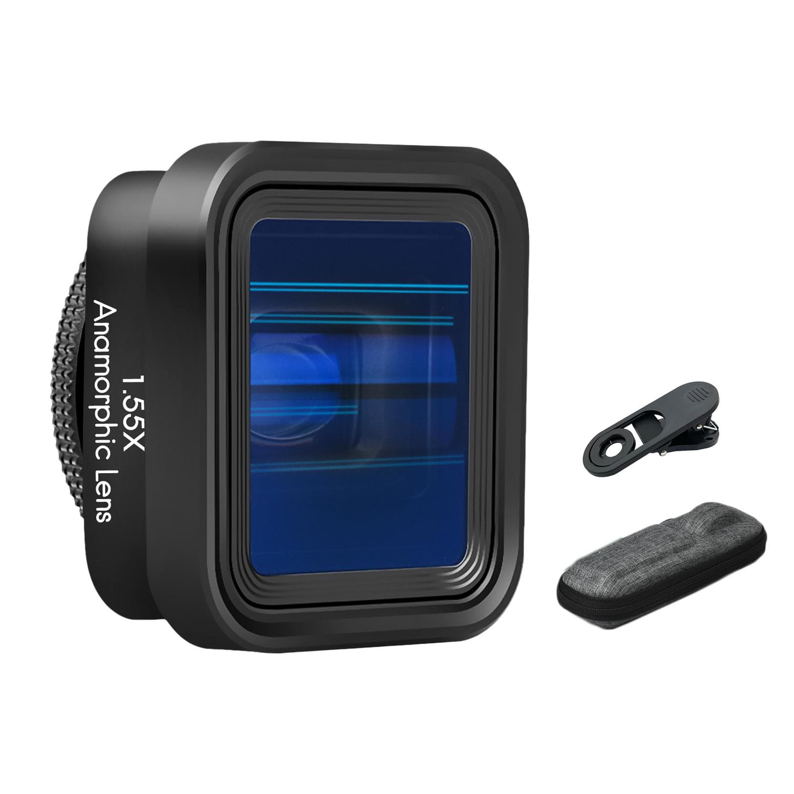 Mobile Phone Anamorphic Movie Lens 1.55X Deformation Filmmaking Lens Phone Moive Lens with black