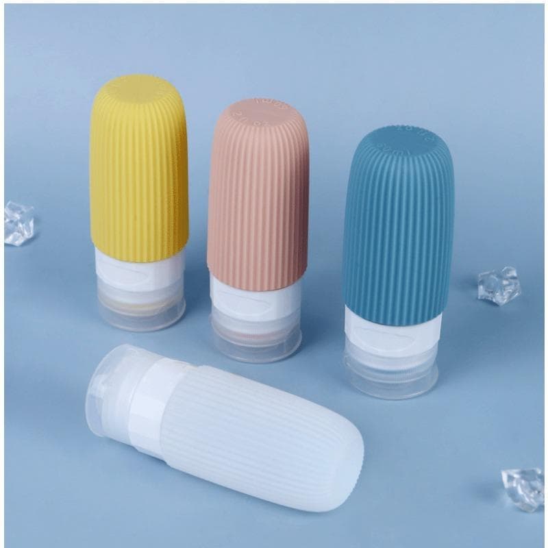 Silicone Bottle Shower Gel Shampoo Portable Travel Empty Bottle Travel Squeeze Soft Emulsion Bottle Set 60ml white