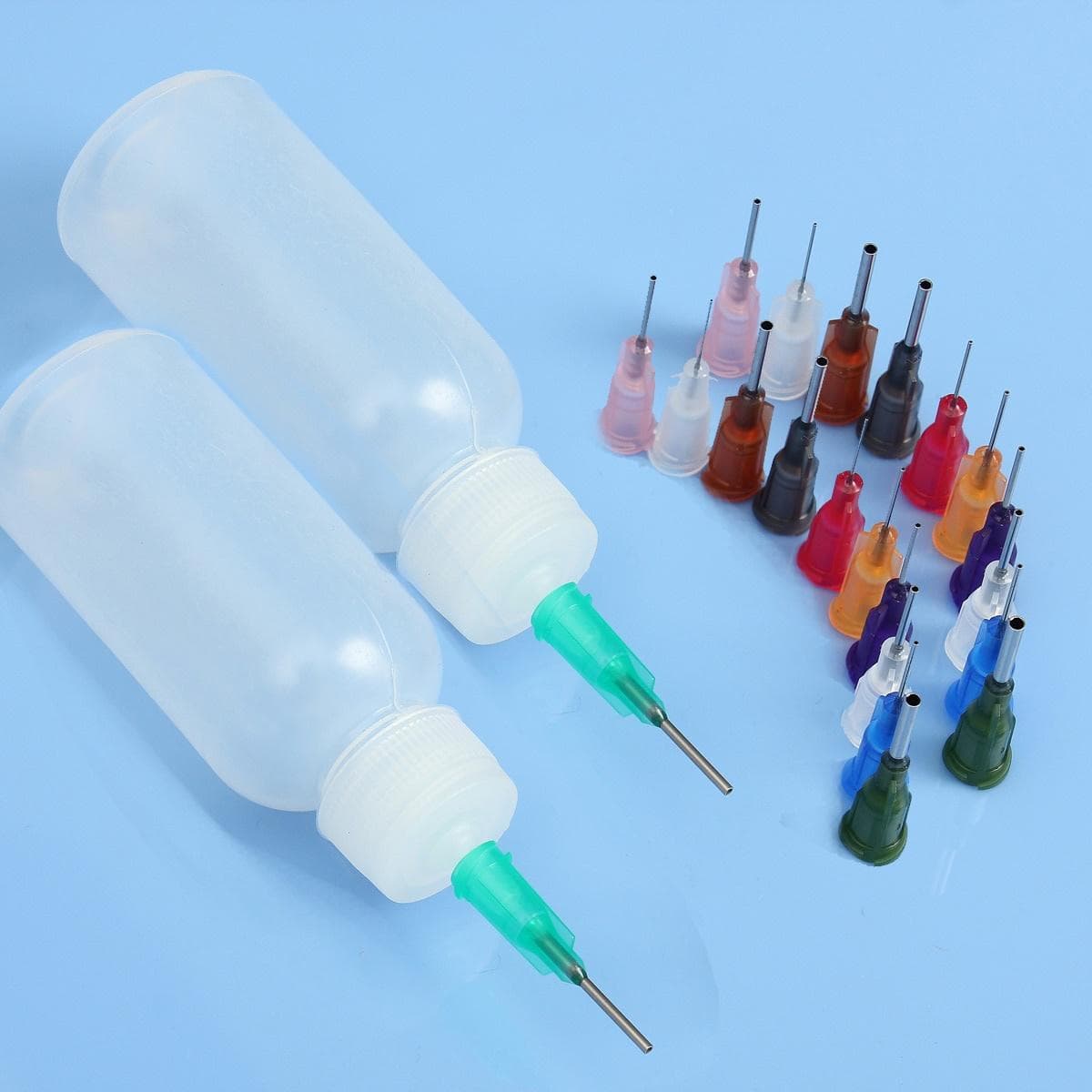 30ml/50ml Transparent Polyethylene Needle Dispenser Dispensing Bottle for Rosin Solder Flux Paste + 11 Needles Tools 50ml