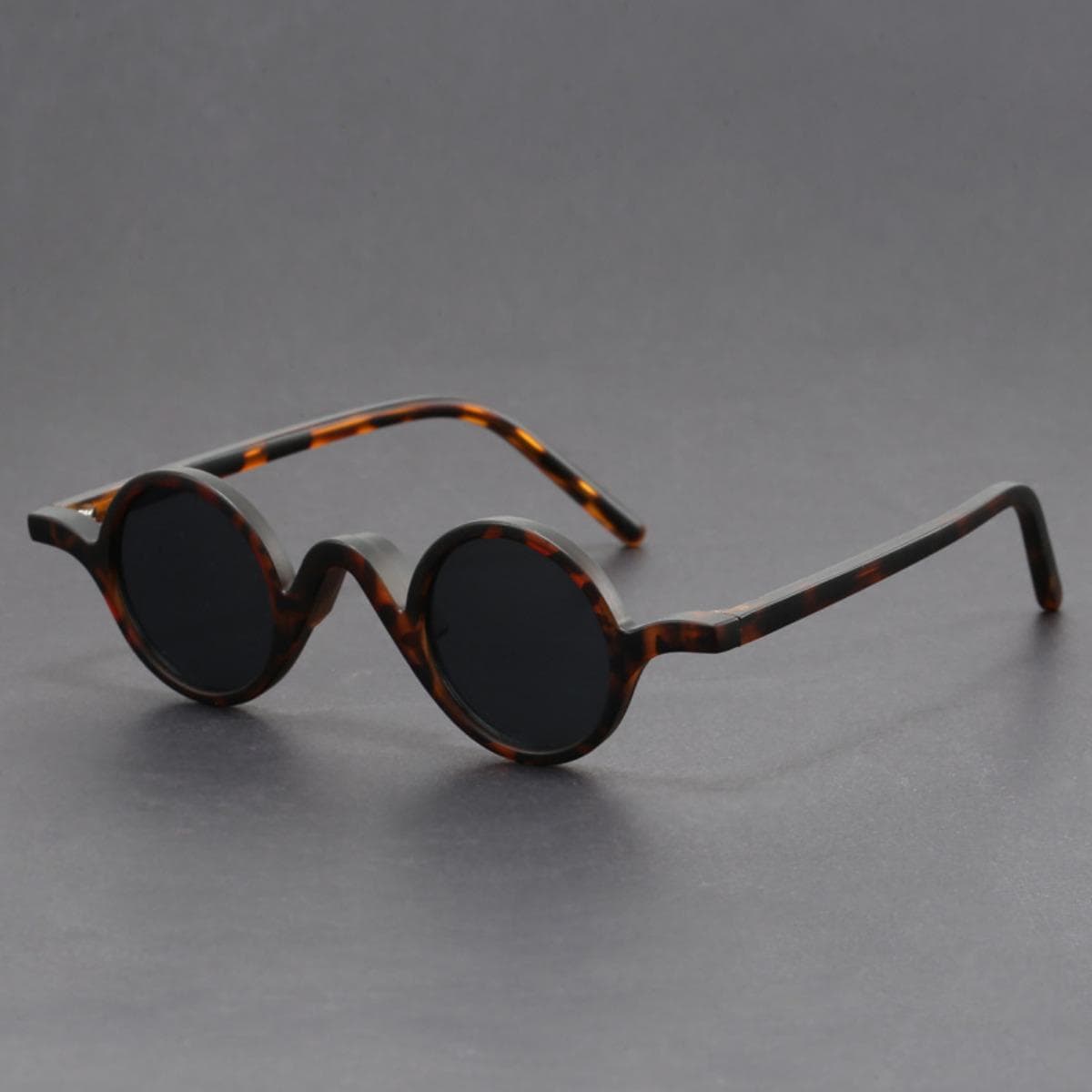 Vintage Peekaboo small frame round sunglasses for women men unisex TR90 retro acetate Korean style