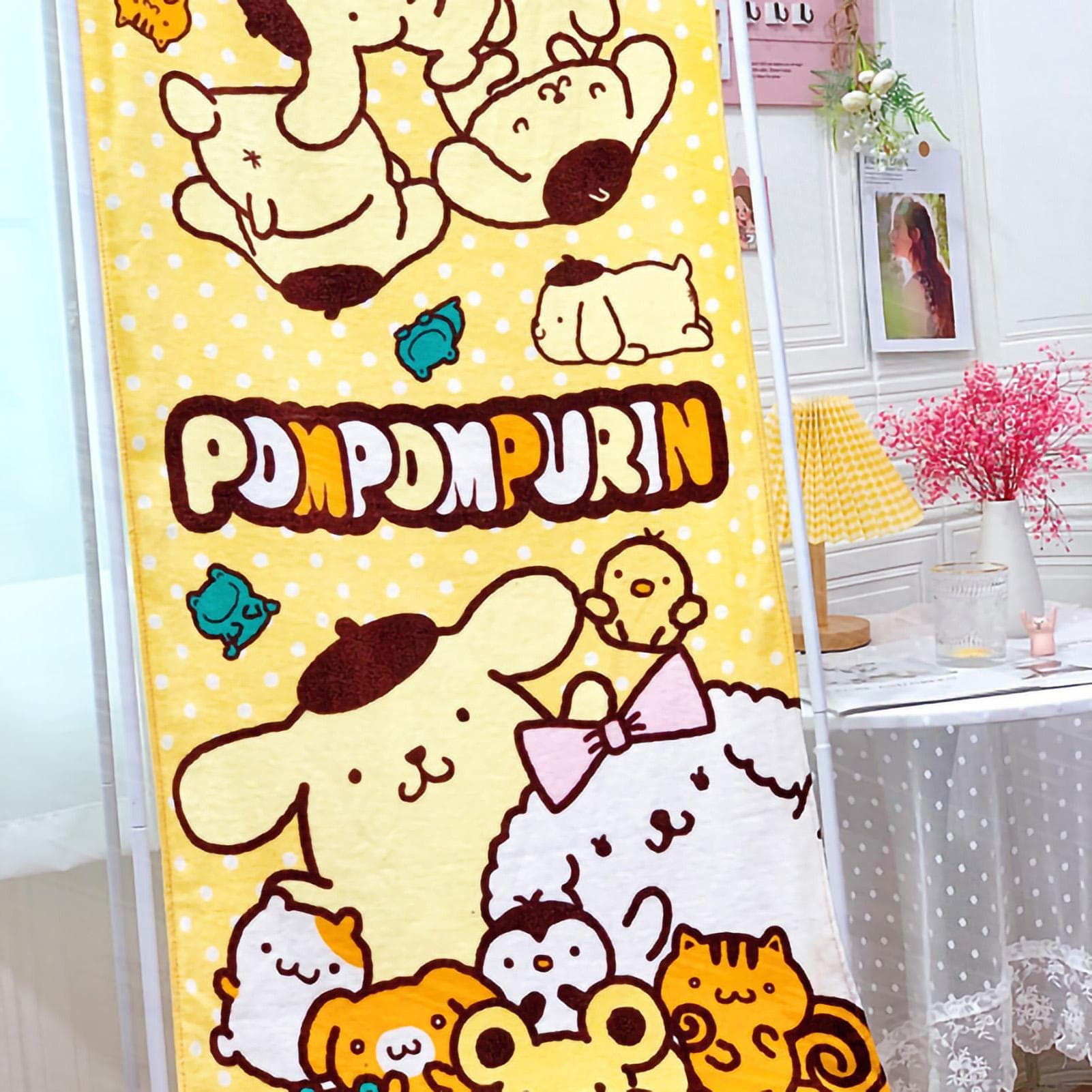 Kids Cartoon Bath Towel Cute Cartoon Character Print Soft Colorfast Cotton Beach Towel for Toddlers 120x60cm / 47.2x23.6in