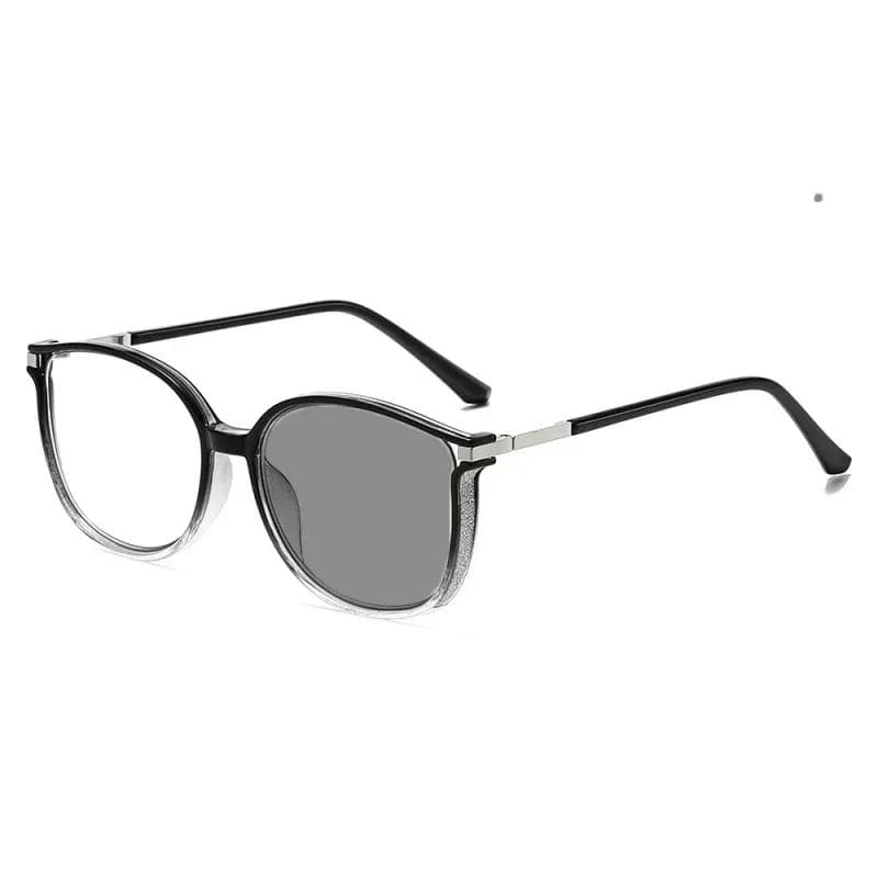 High Definition Blue Light Photochromic Myopia Glasses Women Diamond Studded Eyewear Outdoor Color Changing -4.0
