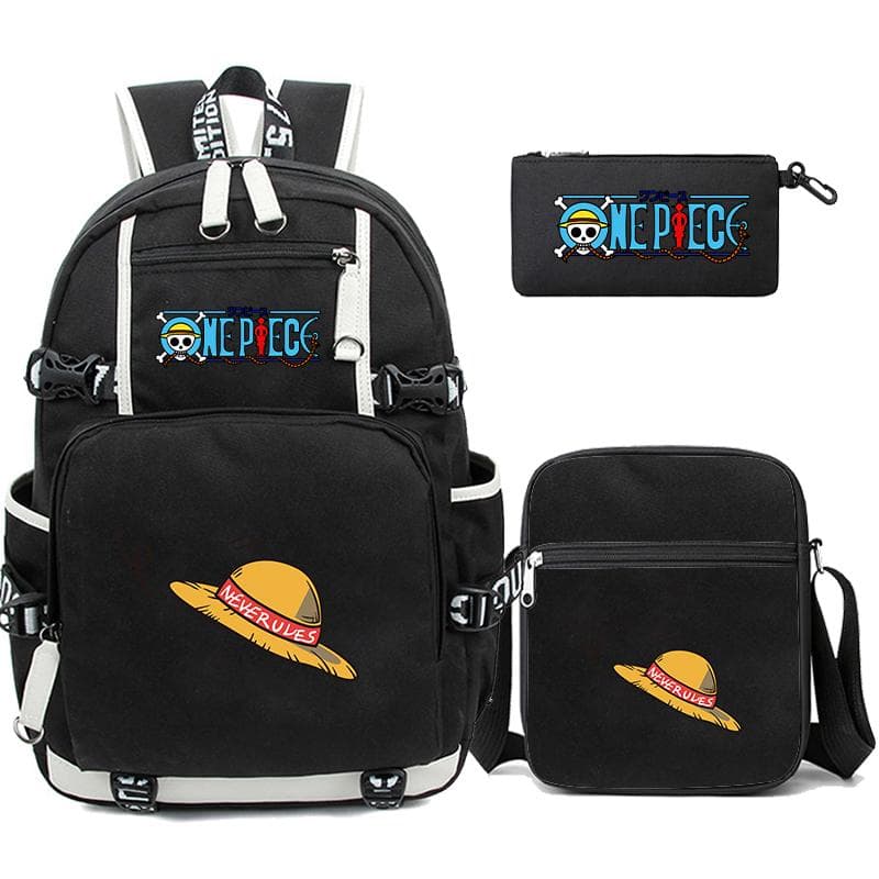 3Pcs/set Anime One Piece Large Capacity Backpack Monkey D. Luffy Teenagers Student Schoolbag Boy Girl Rucksacks Back To School