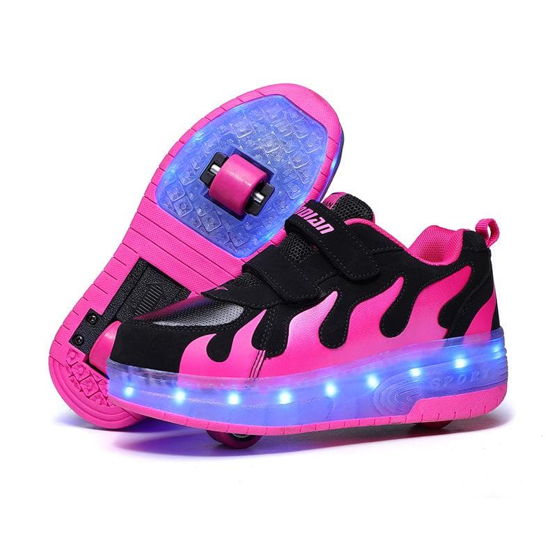 Single Wheel Runaway Shoes LED Light Shoes Luminous Men's and Children's Roller Skates 39