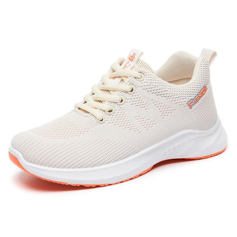 Shoes Women's Spring New Breathable Fly-woven Mesh Running Shoes Women's Flat Light Soft-soled Sports Shoes Women 41