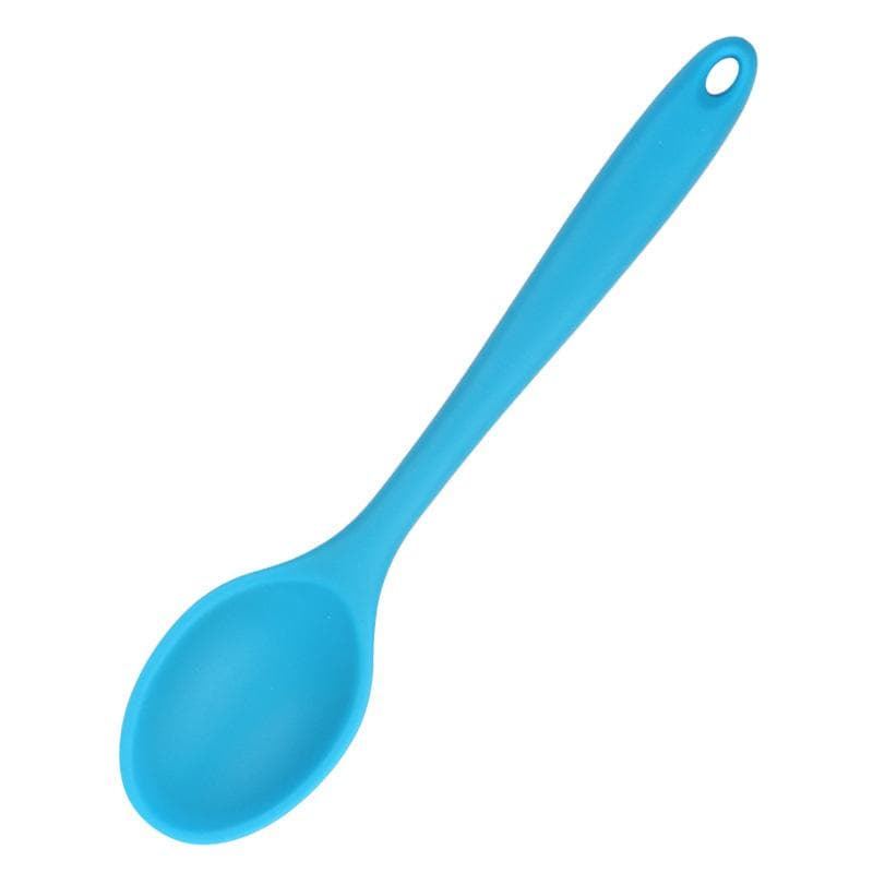 1 Pc Silicone Mixing Spoon Nonstick Cooking Spoon Kicthen Spoon Baking Spoon for Cooking Stirring, Mixing and Serving blue