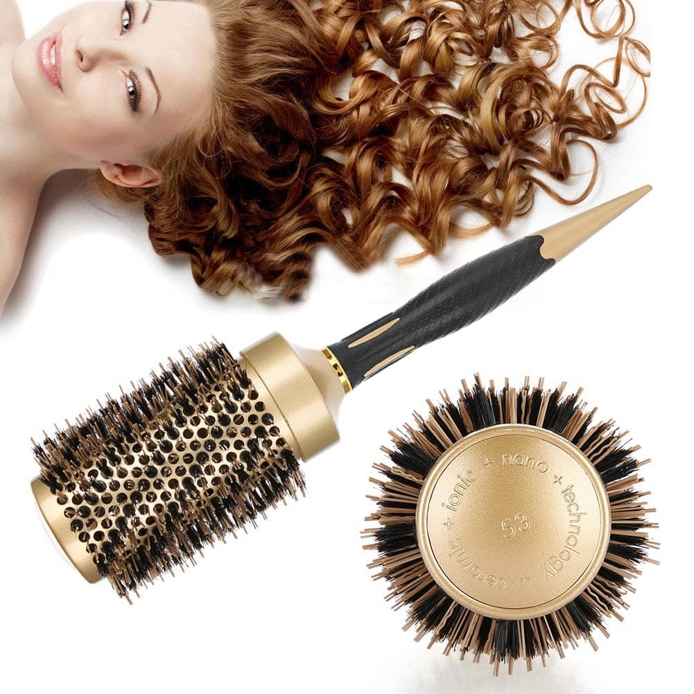 Professional Anti static Round Hair Comb Salon Styling Brush Twill Nylon Broach(53mm)