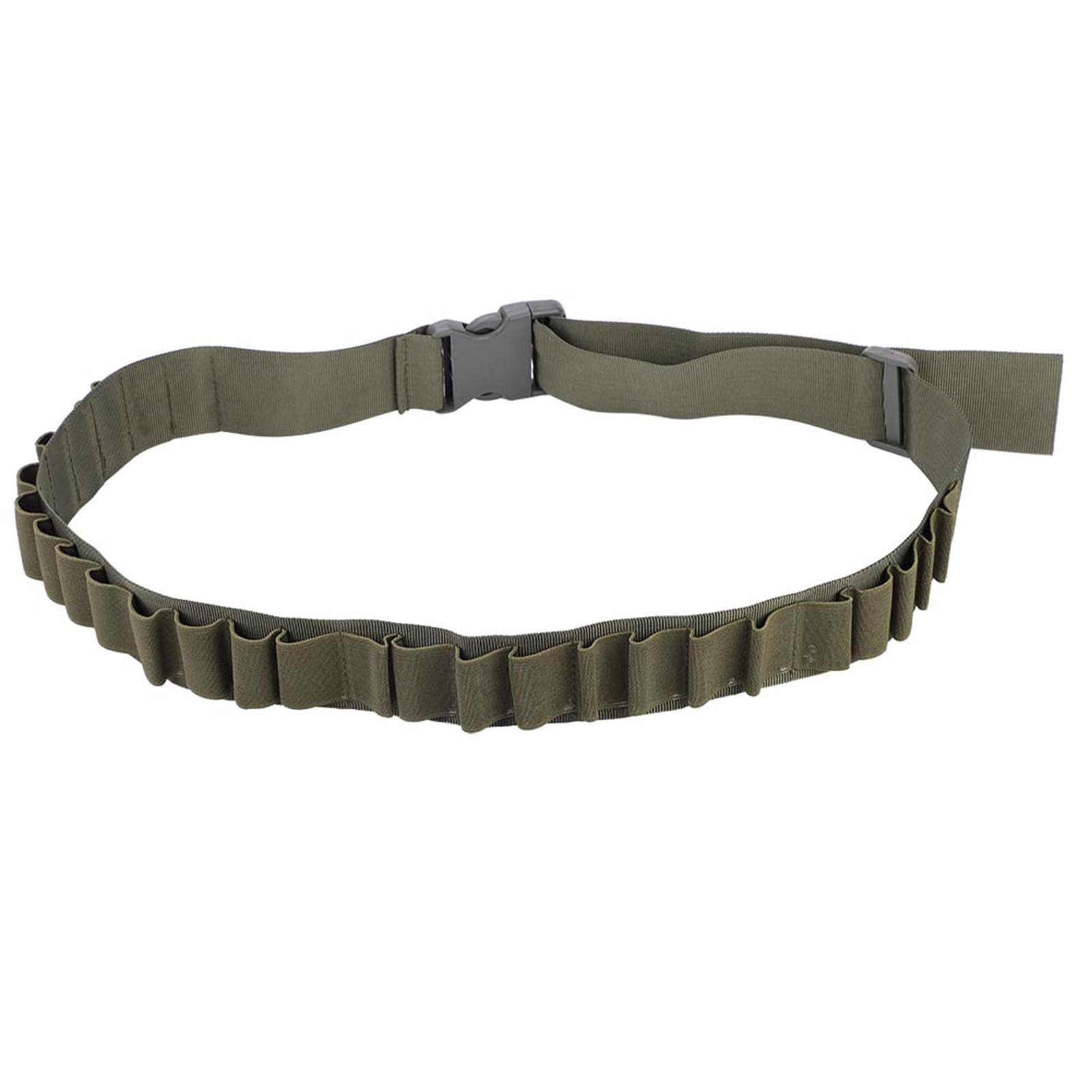 Military Shotgun Shell Bandolier Belt Cartridge Carrier Bullet Ammo Holder Shooting (Green) green