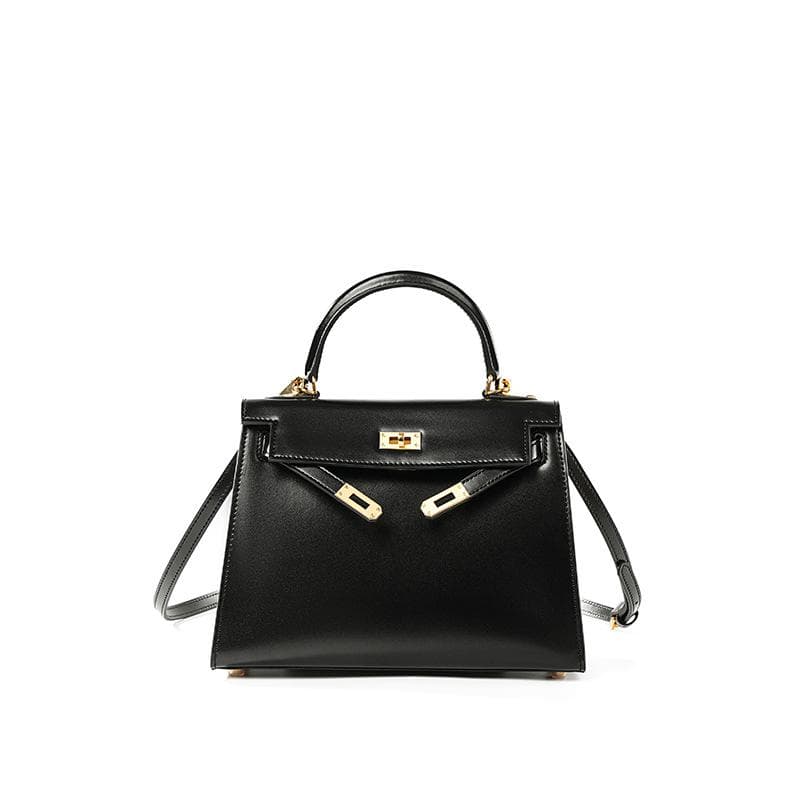 High End Version Bag Second-generation BOX Patterned Cowhide Mini Handbag New High-end Leather Women's Crossbody Bag 25x10x19cm gold/black