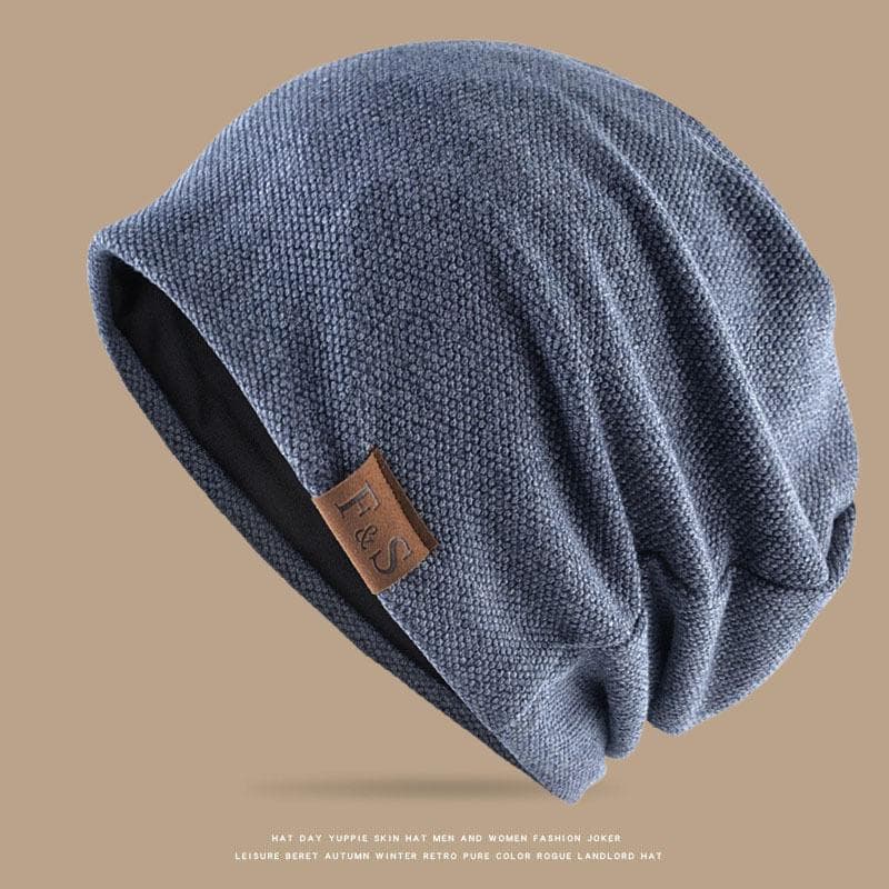 Elderly Nightcap Male Bald Elderly Grandparents Female Spring And Autumn Hat Knitted Indoor Woolen Nightcap free size navy blue