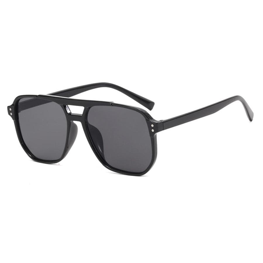 New Fashion Mi Nail Double Beam Sunglasses Trendy Men and Women Leisure Vacation Sunshade Sunglasses Non Polarized Fashion Accessories black