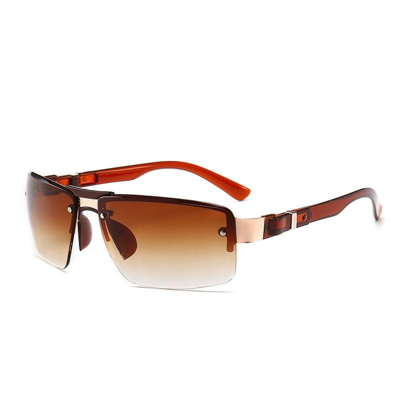 Vintage Metal Rectangle Sunglasses Classic Brand Coating Lens Driving Eyewear Fashion Men Women Sun Glasses