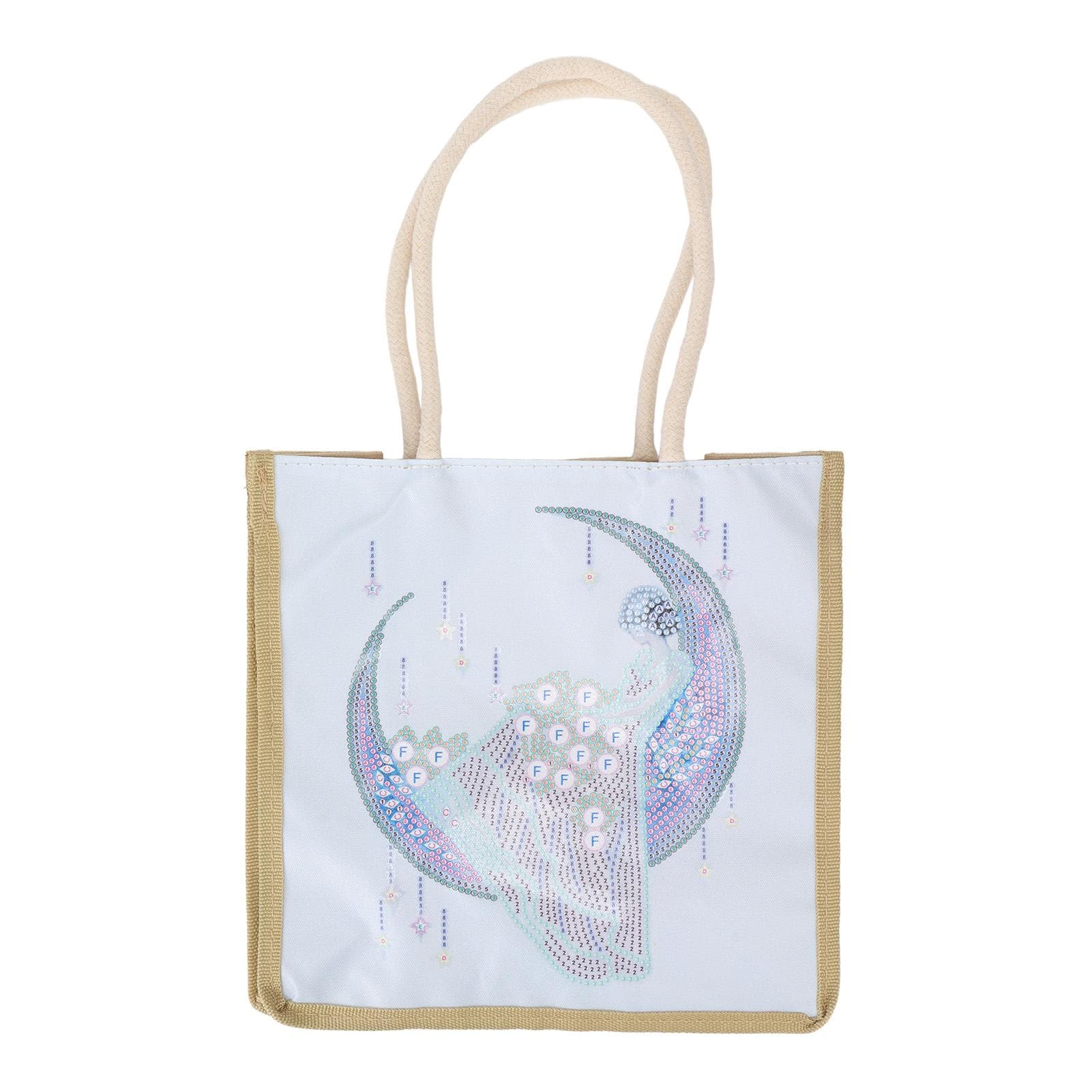 6 Sets Rhinestone Painting Tote Bag Portable Exquisite Large Capacity DIY 5D Crystal Rhinestone