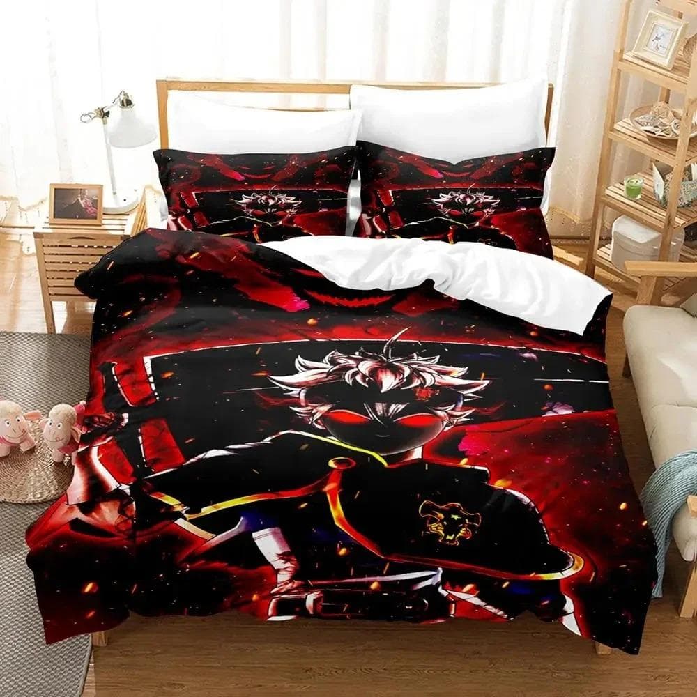 Anime Black Clover Bedding Set Duvet Cover Bed Set Quilt Cover Pillowcase Comforter king Queen Size Boys Adult Bedding Set US Queen 228x228cm