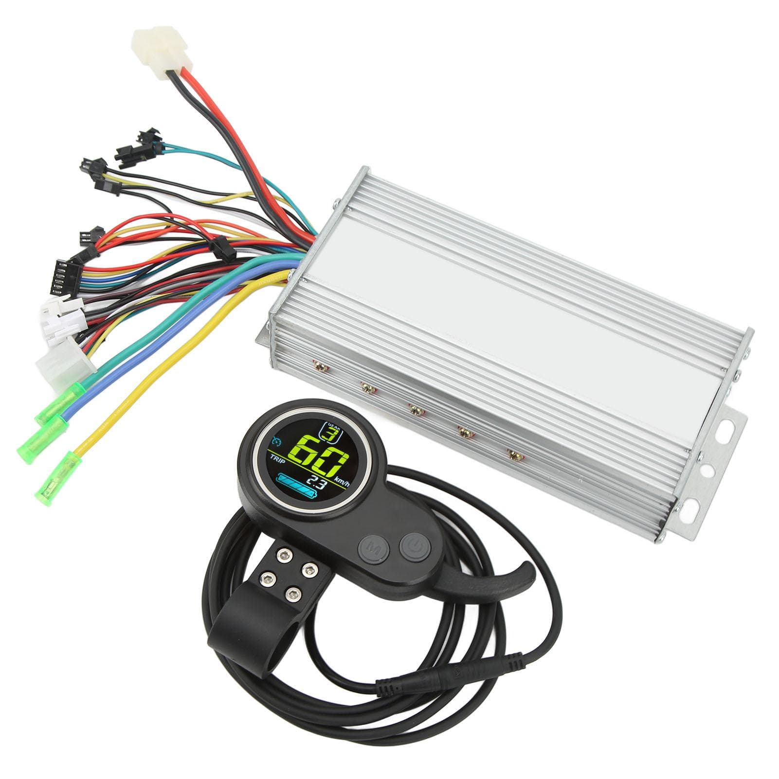 1000W 36V 48V Brushless Speed Motor Controller LCD Round Display with Thumb Throttle for Electric