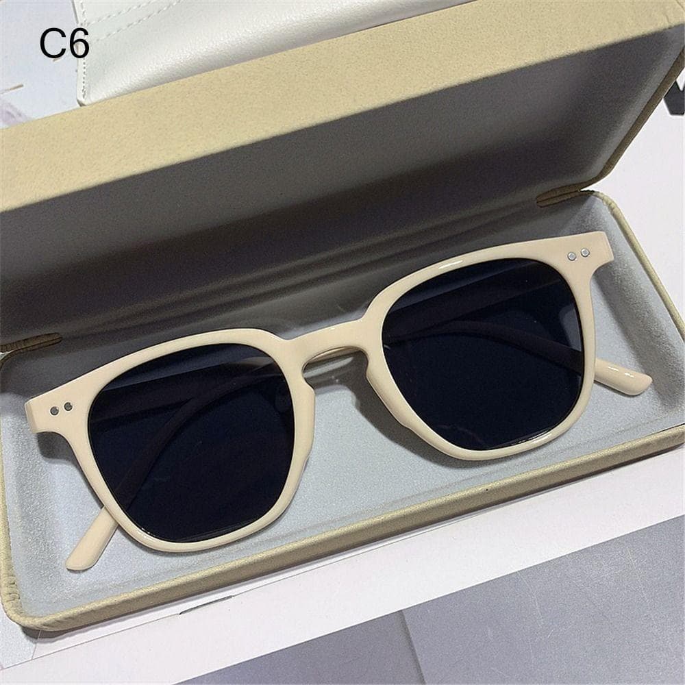 Vintage Square Sunglasses Women Men Fashion UV400 Protection Black Solid Shades Sun Glasses Retro Eyewear