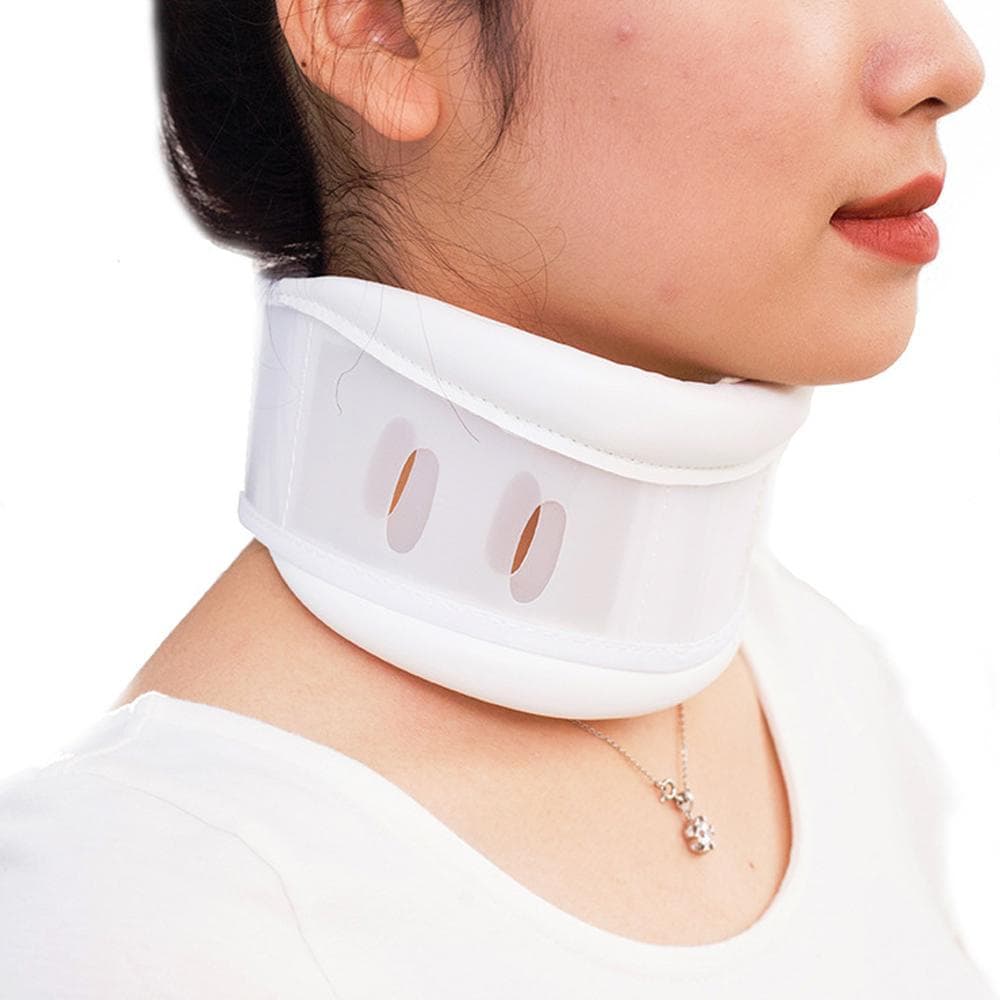 Cervical Neck Brace Collar with Chin Support for Stiff Relief Cervical Collar Correct Neck Support Pain Bone Care Health M white
