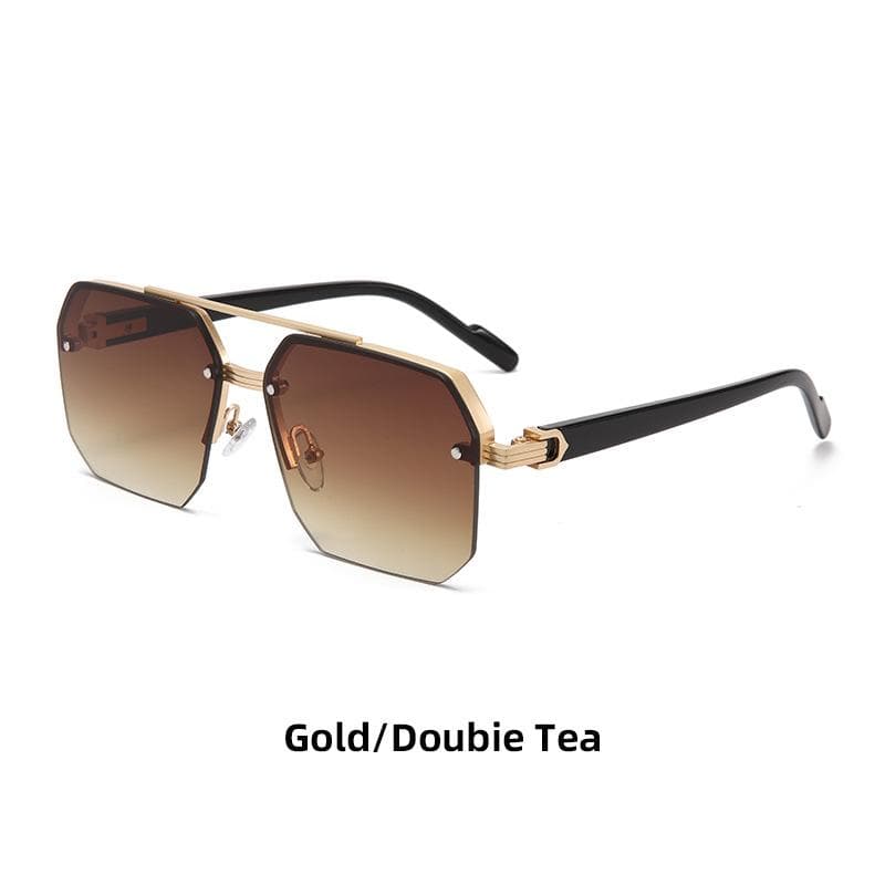 New Half Frame Sunglasses Men Women Designer Square Flat Lens Retro Punk Sun Shades UV400 Protection Gafas De Sol 1PC